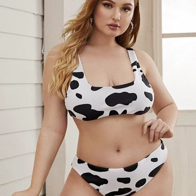 Cute Black White Color Plus Size Bikini