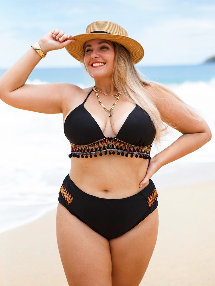 Classic Retro High Waist Plus Size Bikini