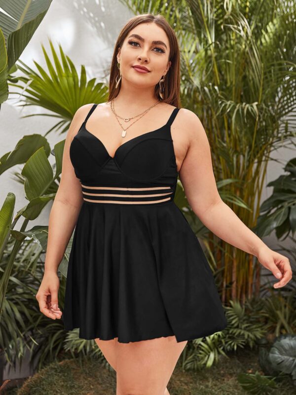 Plus Size Skirted Tankini Swimwear - Luralie