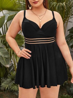 Plus Size Skirted Tankini Swimwear - Luralie