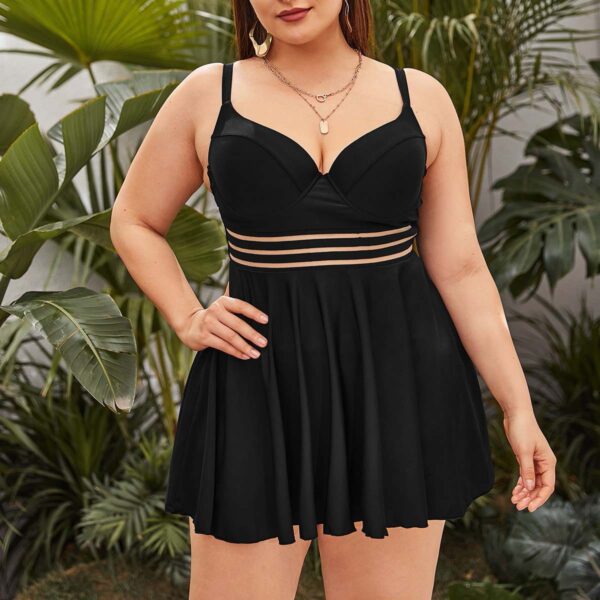 Plus Size Skirted Tankini Swimwear - Luralie