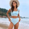 Blue Lotus Ruffle Bikini Set - Luralie Swimwear